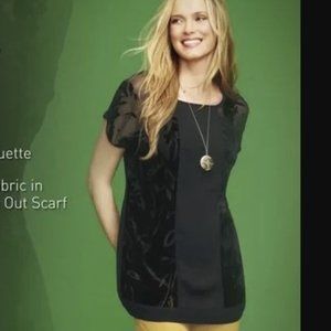 Cabi Burn Out Tunic Blouse | Black | Size XSmall